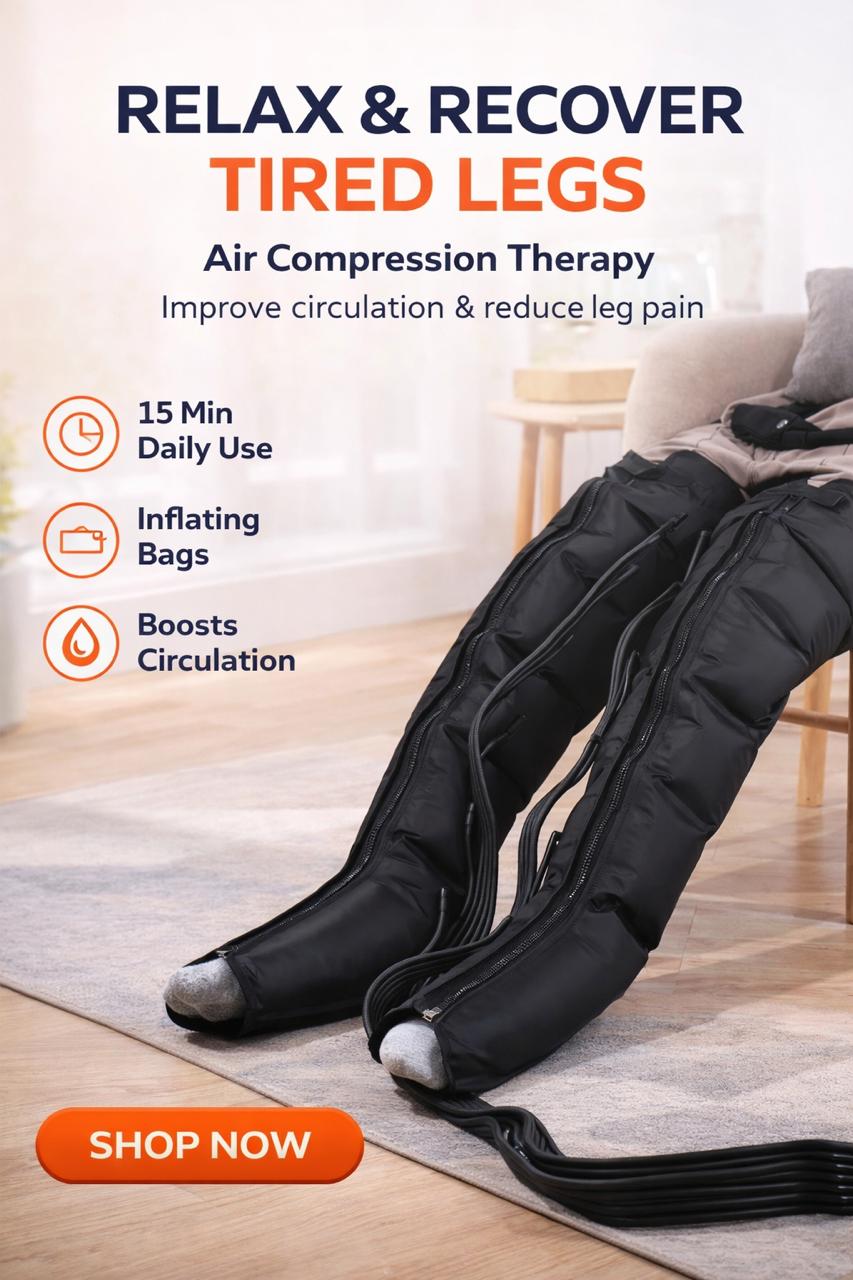 Air Compression Leg Massager | Pain Relief, Circulation Boost & Faster Recovery